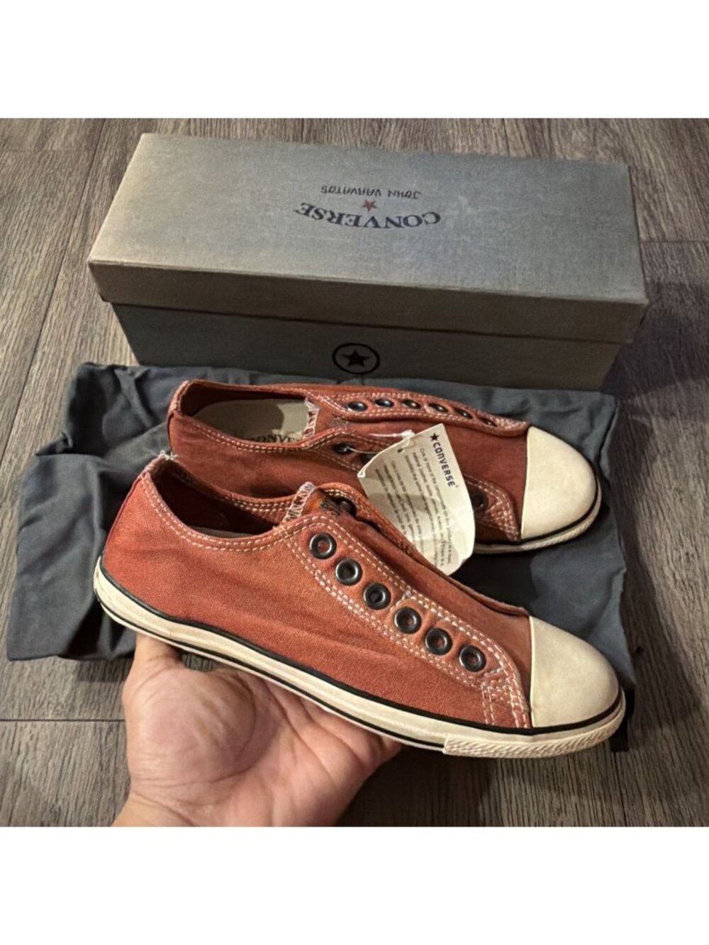 Converse John Varvatos Canvas All Star Slip On Shoes Men 4.5 Women 6.5 Burnt Red